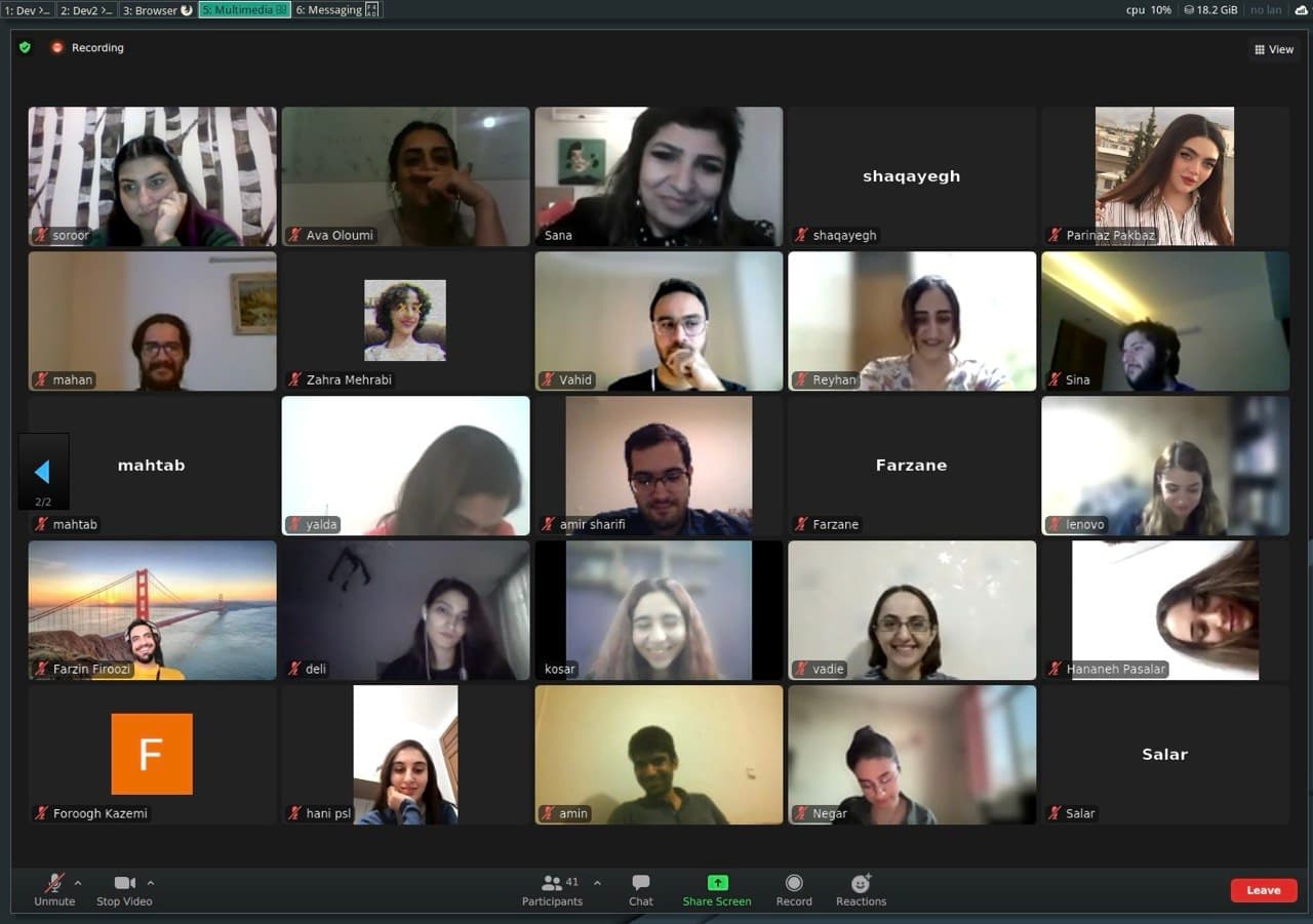 The Komodaa team on a large group video call