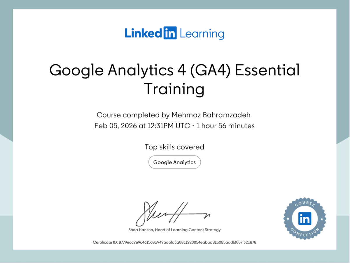 Google Analytics 4 (GA4) Essential Training — LinkedIn Learning