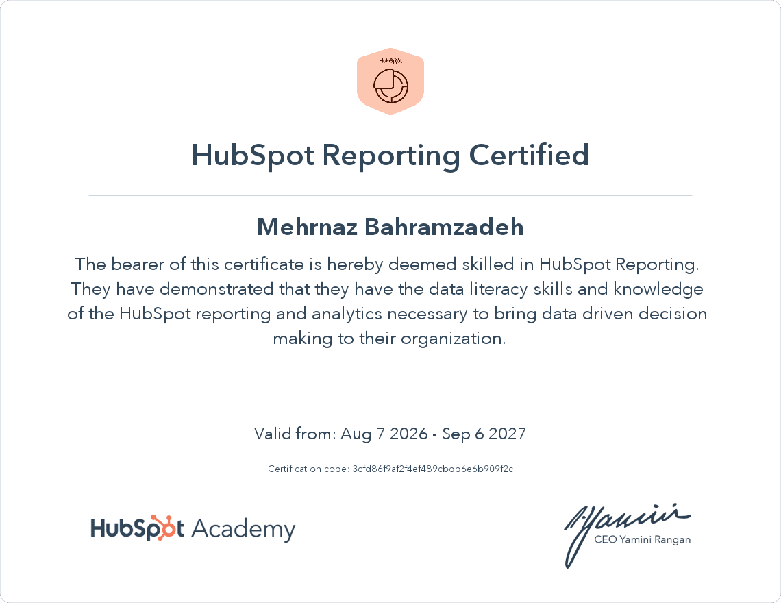 HubSpot Reporting Certified